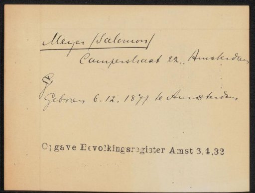 Note concerning Sal Meijer