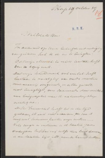 Letter to Christiaan Kramm