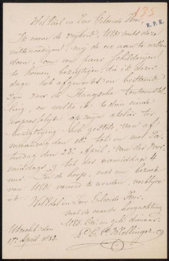 Letter to Christiaan Kramm