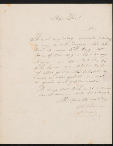 Letter to Mr. Weijmaar