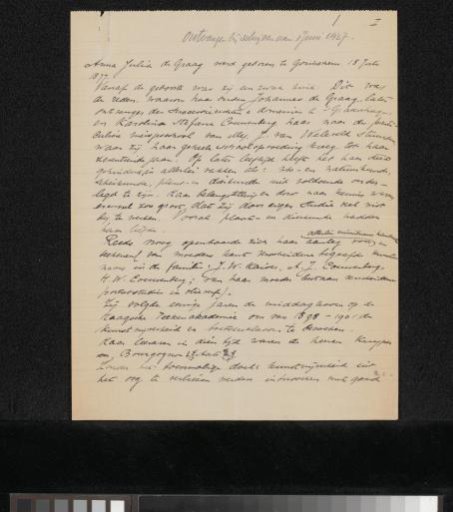 Manuscript concerning Julie de Graag
