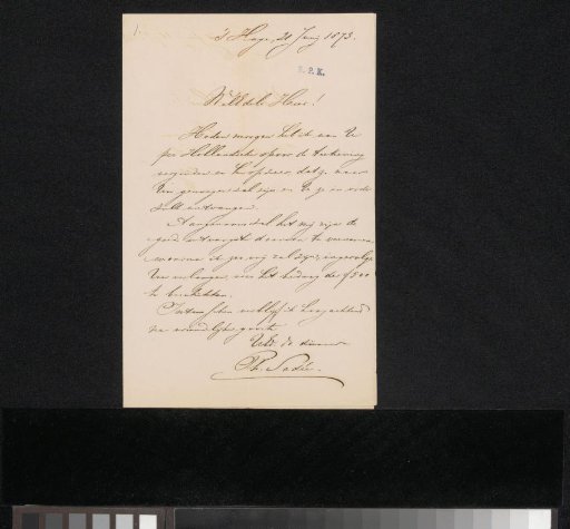 Letter to Frans Buffa and Sons