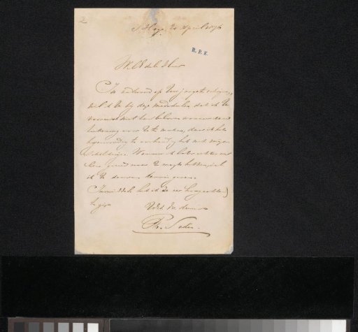 Letter to Frans Buffa and Sons