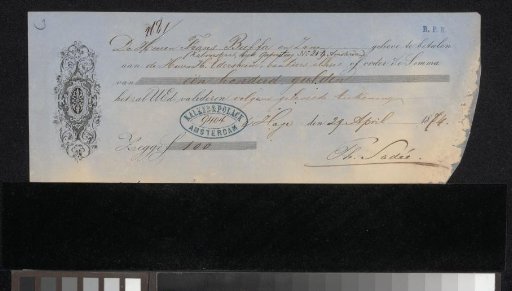 Receipt for Frans Buffa and Sons