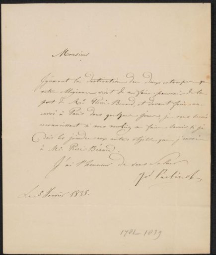 Letter to Mr. Cambertyn