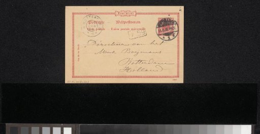 Postcard to Pieter Haverkorn van Rijsewijk