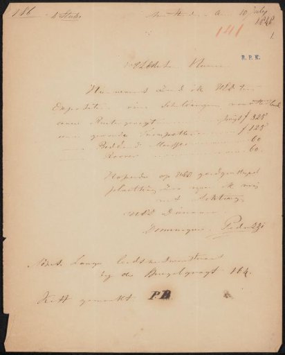 Letter to the committee of the Exhibition of Living Masters in The Hague