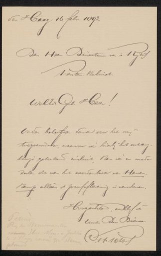 Letter to Johan Philip van der Kellen