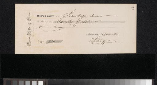 Receipt for Karel Frans Philippeau