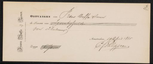 Receipt for Karel Frans Philippeau