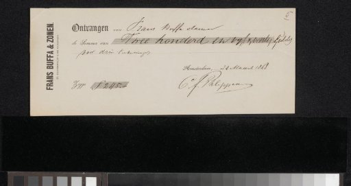 Receipt for Karel Frans Philippeau