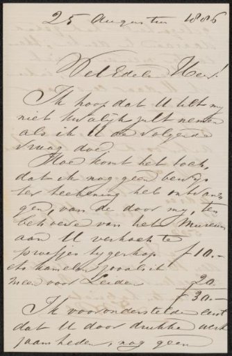 Letter to Johan Philip van der Kellen