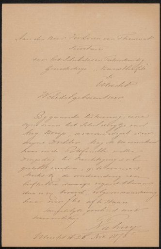 Letter to Pieter Verloren van Themaat
