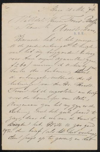Letter to Frans Buffa and Sons