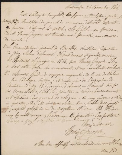 Letter to Johannes Immerzeel