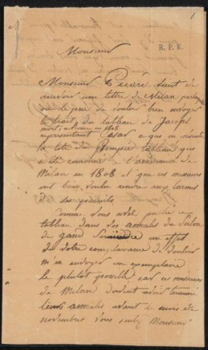 Letter to Liévin Amand Marie De Bast
