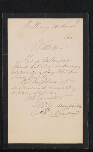 Letter to Frans Buffa en Zonen