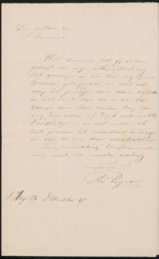 Letter to Johannes Immerzeel