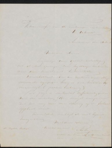 Letter to the Committee of the Exhibition of Living Masters in Utrecht