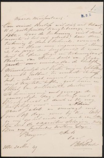 Letter to Jan Weissenbruch