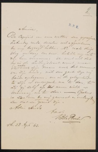 Letter to L. Hardenberg