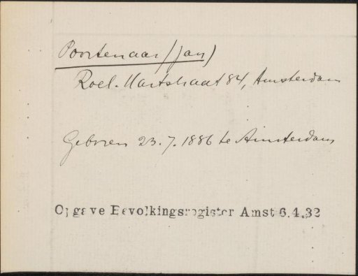 Note concerning Jan Poortenaar