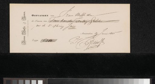 Receipt for Johan Conrad Greive