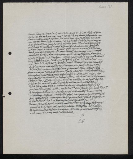 Letter to jonkheer Hendrik Teding van Berkhout (1879-1969)