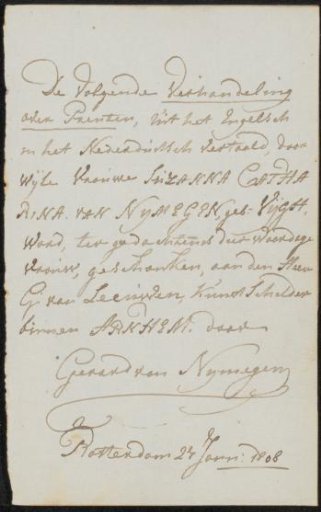 Note concerning the publication Treatise on Prints
