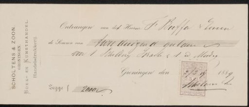 Receipt for Scholtens & Zoon