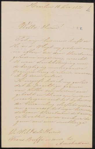 Letter to Frans Buffa en Zonen