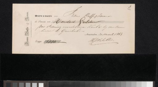 Receipt for Hendrik Jacobus Scholten