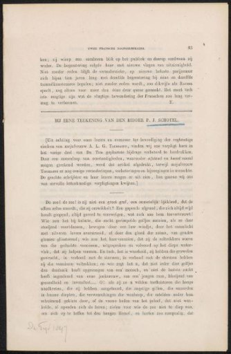 Article concerning Petrus Johannes Schotel
