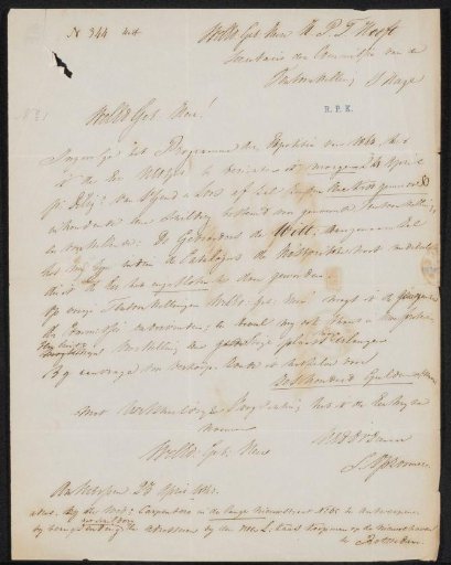 Letter to the nobleman H.P.F. Hooft