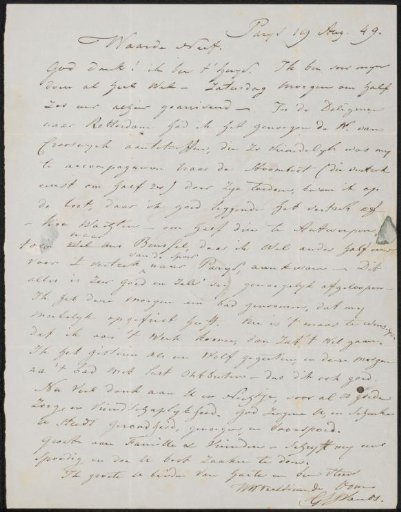 Letter to P. van Os