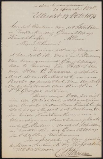 Letter to the Board of the Genootschap Kunstliefde