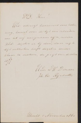 Letter to Pieter Verloren van Themaat