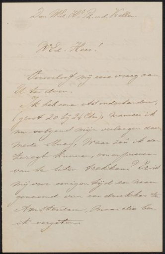Letter to Johan Philip van der Kellen