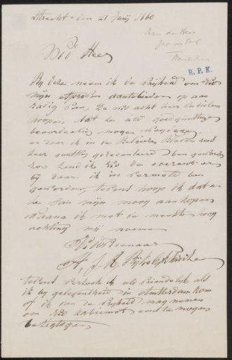 Letter to Jac. de Vos