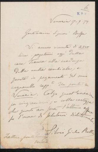 Letter to Frans Buffa en Zonen