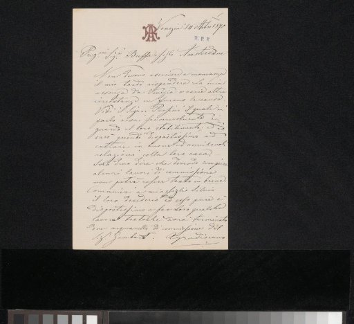 Letter to Frans Buffa and Sons