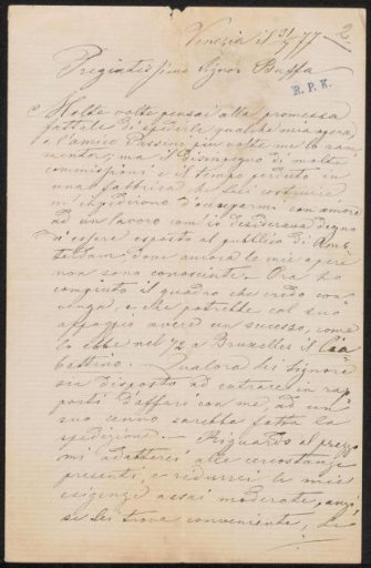 Letter to Frans Buffa