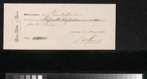 Receipt for Joseph de Groot