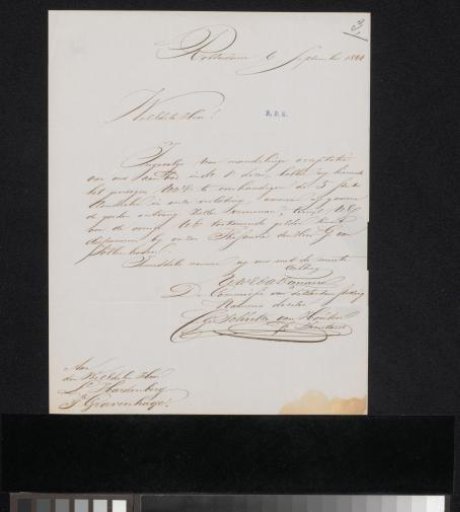 Letter to Lambertus Hardenberg (1822-1900)