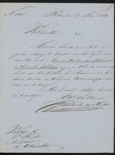 Letter to Christiaan Kramm