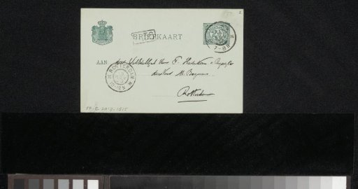 Postcard to Pieter Haverkorn van Rijsewijk