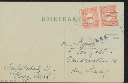 Postcard to Frans ter Gast