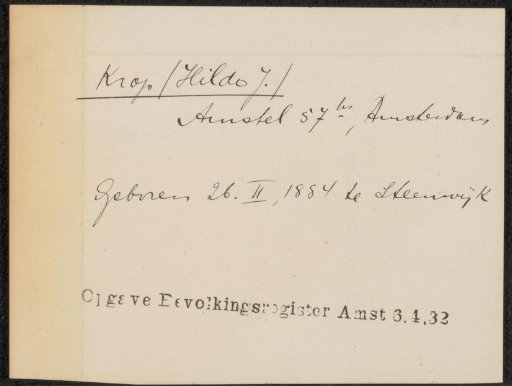 Note concerning Hildo Krop