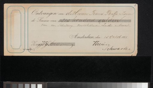 Receipt for Thérèse Schwartze