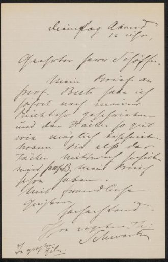 Letter to Mr. Schöffer